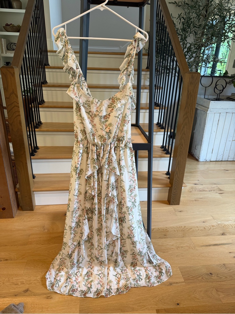Gal Meets Glam Floral Ruffle Maxi Slip Dress 14 - Cream